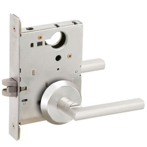 Schlage L9010 LATC 629 Grade 1 Passage Latch Mortise Lock Latitude Lever C Rose Bright Stainless Steel Finish Field Reversible