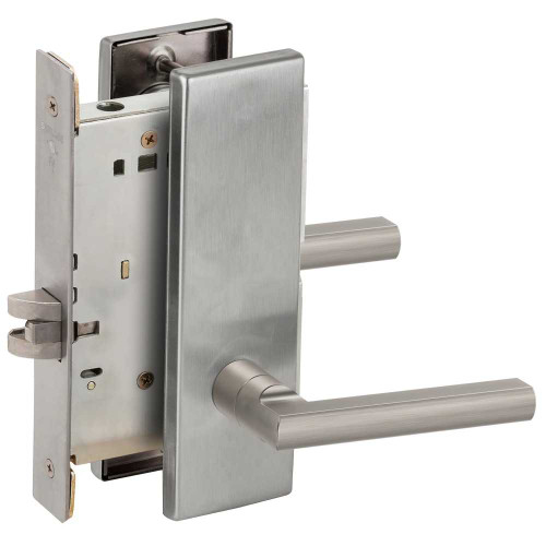 Schlage L9010 LATN 626 Grade 1 Passage Latch Mortise Lock Latitude Lever N Escutcheon Satin Chrome Finish Field Reversible L9010 LATN 626