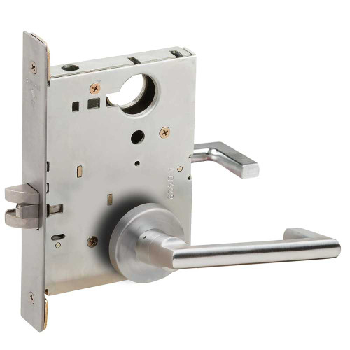 Schlage L9010 LONA 626 Grade 1 Passage Latch Mortise Lock Longitude Lever A Rose Satin Chrome Finish Field Reversible L9010 LONA 626