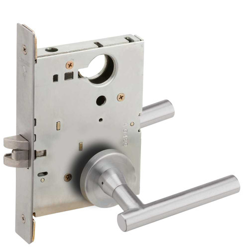 Schlage L9010 M51A 626 Grade 1 Passage Latch Mortise Lock M51 Lever A Rose Satin Chrome Finish Field Reversible L9010 M51A 626