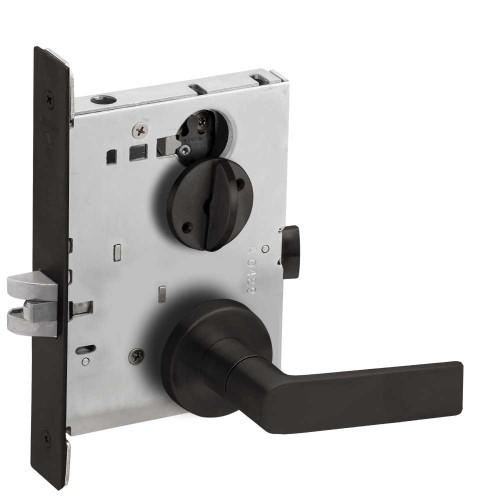 Schlage L9040 01A 622 Grade 1 Bed Bathroom Privacy Mortise Lock 01 Lever A Rose Flat Black Coated Finish Field Reversible L9040 01A 622