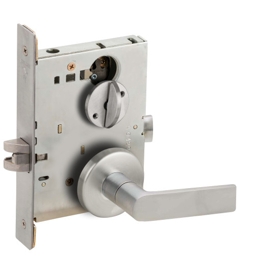 Schlage L9040 01B 626 Grade 1 Bed Bathroom Privacy Mortise Lock 01 Lever B Rose Satin Chrome Finish Field Reversible