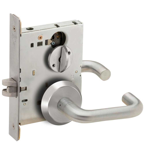 Schlage L9040 03C 626 Grade 1 Bed Bathroom Privacy Mortise Lock 03 Lever C Rose Satin Chrome Finish Field Reversible L9040 03C 626