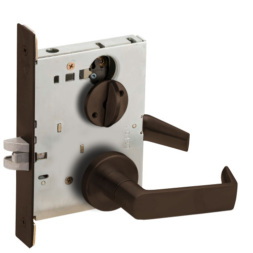 Schlage L9040 06A 643E Grade 1 Bed Bathroom Privacy Mortise Lock 06 Lever A Rose Aged Bronze Finish Field Reversible