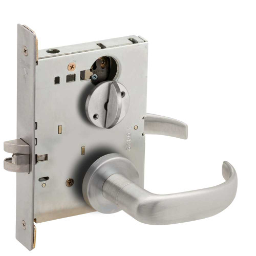 Schlage L9040 17A 630 Grade 1 Bed Bathroom Privacy Mortise Lock 17 Lever A Rose Satin Stainless Steel Finish Field Reversible L9040 17A 630