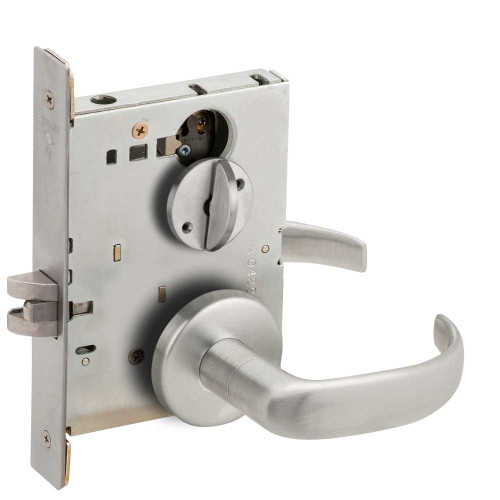 Schlage L9040 17B 626 Grade 1 Bed Bathroom Privacy Mortise Lock 17 Lever B Rose Satin Chrome Finish Field Reversible L9040 17B 626