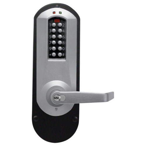 Kaba E-Plex E5010RWL-626-41 E-Plex 5000 Exit Trim Winston Lever 100 Access Codes 3000 Audit Events Sargent LFIC Prep Less Core Satin Chrome E5010RWL-626-41