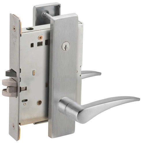 Schlage L9050C 12L 626 RH Grade 1 Entrance Office Mortise Lock Concealed Cylinder C Keyway 12 Lever L Escutcheon Satin Chrome Finish Right-Handed L9050C 12L 626 RH
