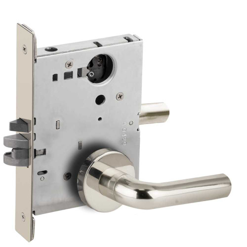 Schlage L9050L 02A 625 Grade 1 Entrance Office Mortise Lock Less Cylinder 02 Lever A Rose Bright Chrome Finish Field Reversible L9050L 02A 625