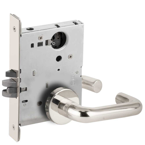 Schlage L9050L 03A 625 Grade 1 Entrance Office Mortise Lock Less Cylinder 03 Lever A Rose Bright Chrome Finish Field Reversible L9050L 03A 625