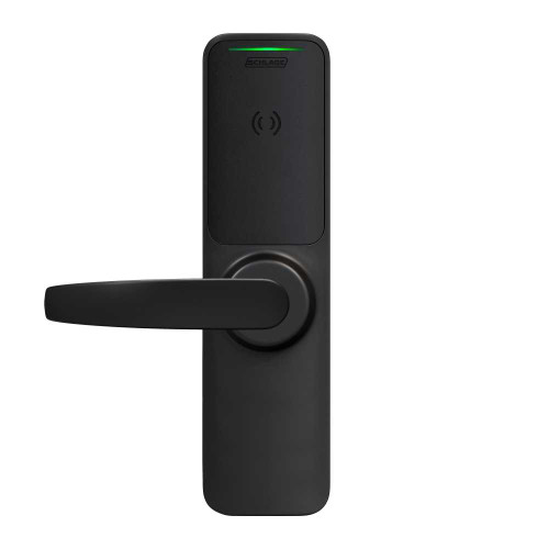 Schlage Electronics XE360EW25S OFBSM NEP 622 Grade 1 Wireless Exit Trim Smart Bluetooth and NFC Mobile Reader Interior Pushbutton LED with Indicator Falcon 25 SVR Neptune Lever Matte Black Finish Field Reversible XE360EW25S OFBSM NEP 622