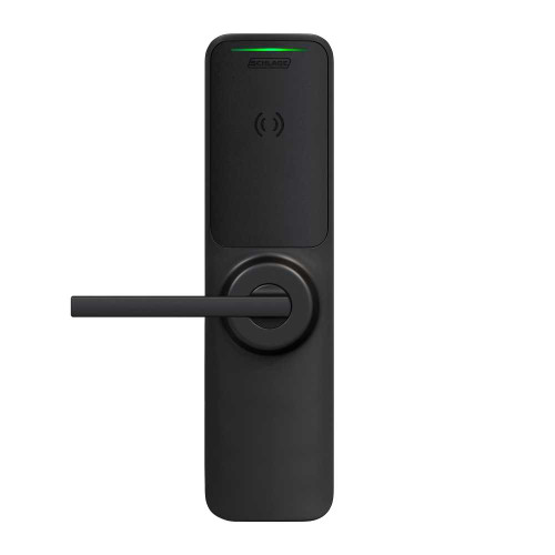 Schlage Electronics XE360EW25S OFBSM LAT 622 Grade 1 Wireless Exit Trim Smart Bluetooth and NFC Mobile Reader Interior Pushbutton LED with Indicator Falcon 25 SVR Latitude Lever Matte Black Finish Field Reversible XE360EW25S OFBSM LAT 622