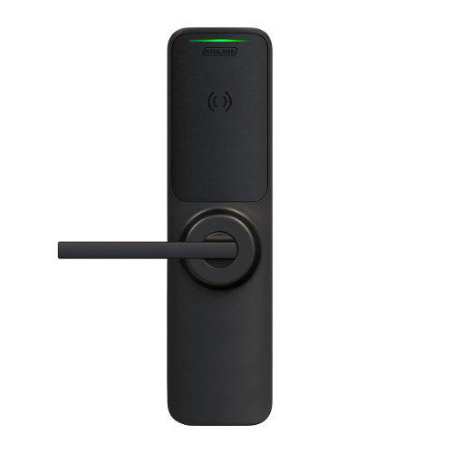 Schlage Electronics XE360EW22S OFBSM LAT 622 Grade 1 Wireless Exit Trim Smart Bluetooth and NFC Mobile Reader Interior Pushbutton LED with Indicator Von Duprin 22 SVR Latitude Lever Matte Black Finish Field Reversible