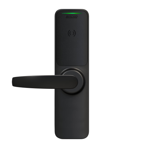 Schlage Electronics XE360EW99S OFBSM NEP 622 Grade 1 Wireless Exit Trim Smart Bluetooth and NFC Mobile Reader Interior Pushbutton LED with Indicator Von Duprin 98/99 SVR Neptune Lever Matte Black Finish Field Reversible