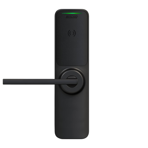 Schlage Electronics XE360EW99R OFBSM LONE 622 Grade 1 Wireless Exit Trim Smart Bluetooth and NFC Mobile Reader Interior Pushbutton LED with Indicator Von Duprin 98/99 or XP98/99 Rim Longitude-Extended Length Lever Matte Black Finish Field Reversible