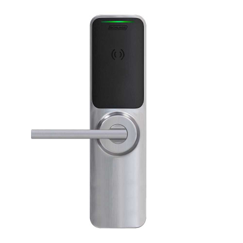 Schlage Electronics XE360EW25S OFISM LAT 626 Grade 1 Wireless Exit Trim Smart Bluetooth and NFC Mobile Reader LED Indicator Falcon 25 SVR Latitude Lever Satin Chrome Finish Field Reversible XE360EW25S OFISM LAT 626