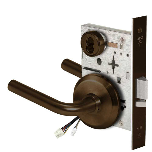 BEST 45HW7DEU12S690 Fail Secure 24V Electrified Mortise Lock 12 Lever S Rose Dark Bronze 45HW7DEU12S690