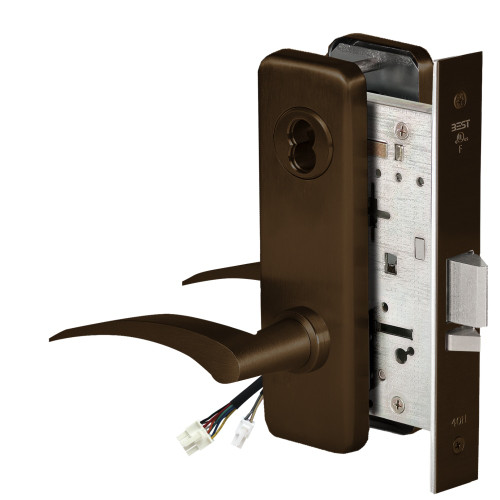 BEST 45HW7DEL17LJ69012V Fail Safe 12V Electrified Mortise Lock 17 Lever J Escutcheon Left Hand Dark Bronze
