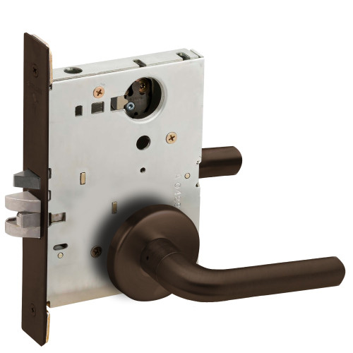 Schlage L9070L 02B 613 Grade 1 Classroom Mortise Lock Less Cylinder 02 Lever B Rose Dark Oxidized Satin Bronze Oil Rubbed Finish Field Reversible