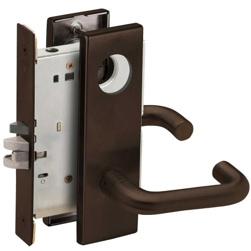 Schlage L9070L 03N 613 Grade 1 Classroom Mortise Lock Less Cylinder 03 Lever N Escutcheon Dark Oxidized Satin Bronze Oil Rubbed Finish Field Reversible L9070L 03N 613