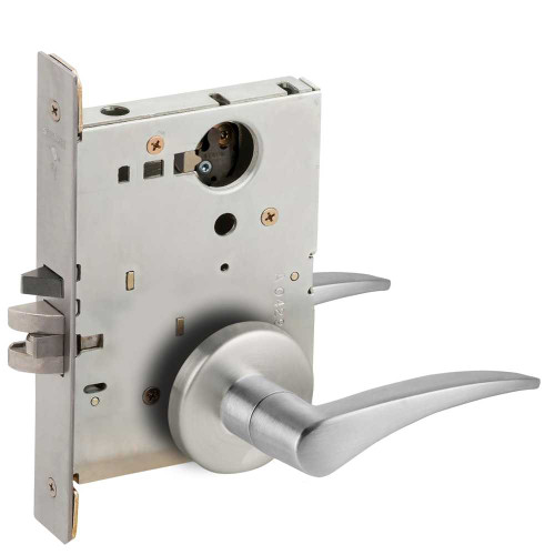Schlage L9070L 12B 626 RH Grade 1 Classroom Mortise Lock Less Cylinder 12 Lever B Rose Satin Chrome Finish Right-Handed L9070L 12B 626 RH