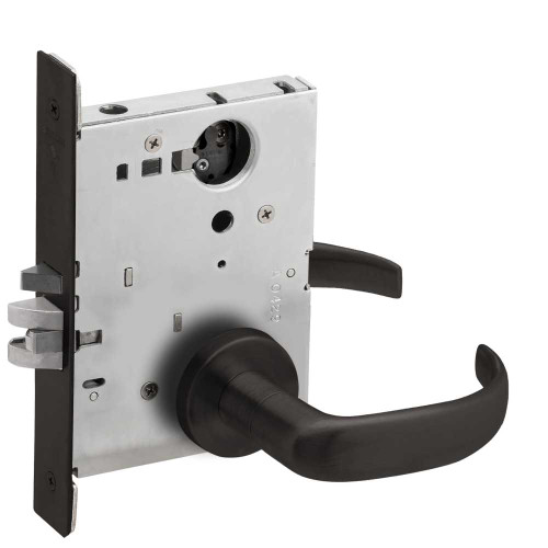 Schlage L9070L 17A 622 Grade 1 Classroom Mortise Lock Less Cylinder 17 Lever A Rose Flat Black Coated Finish Field Reversible L9070L 17A 622