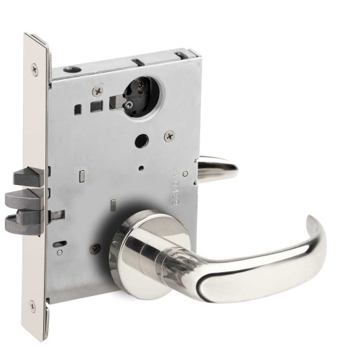 Schlage L9070L 17A 625 Grade 1 Classroom Mortise Lock Less Cylinder 17 Lever A Rose Bright Chrome Finish Field Reversible L9070L 17A 625