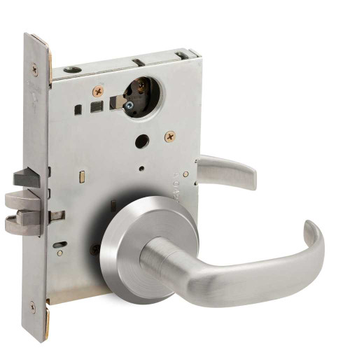 Schlage L9070L 17C 626 Grade 1 Classroom Mortise Lock Less Cylinder 17 Lever C Rose Satin Chrome Finish Field Reversible L9070L 17C 626