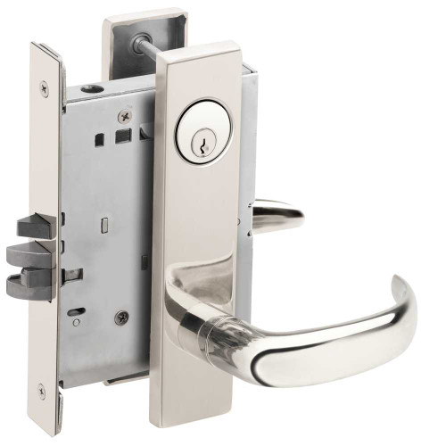 Schlage L9070P 17L 625 Grade 1 Classroom Mortise Lock Conventional Cylinder S123 Keyway 17 Lever L Escutcheon Bright Chrome Finish Field Reversible L9070P 17L 625