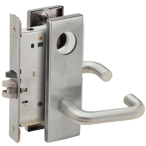 Schlage L9071L 03N 626 Grade 1 Classroom Security Mortise Lock Less Cylinder 03 Lever N Escutcheon Satin Chrome Finish Field Reversible