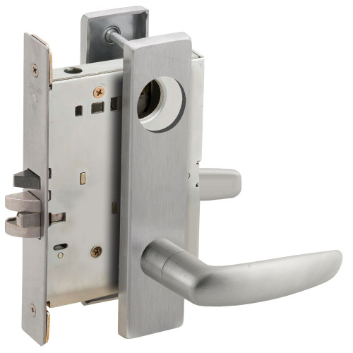 Schlage L9071L 07L 626 Grade 1 Classroom Security Mortise Lock Less Cylinder 07 Lever L Escutcheon Satin Chrome Finish Field Reversible