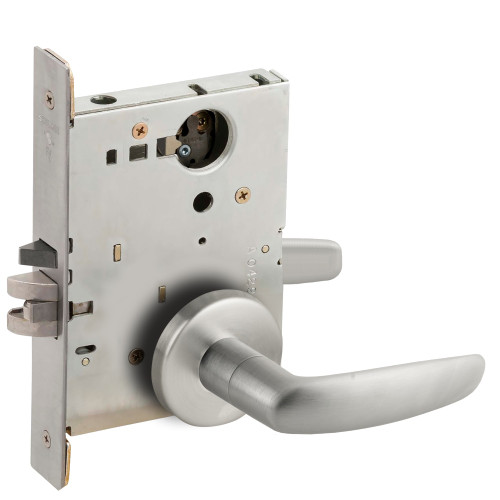 Schlage L9076L 07B 626 Grade 1 Classroom Holdback Mortise Lock Less Cylinder 07 Lever B Rose Satin Chrome Finish Field Reversible