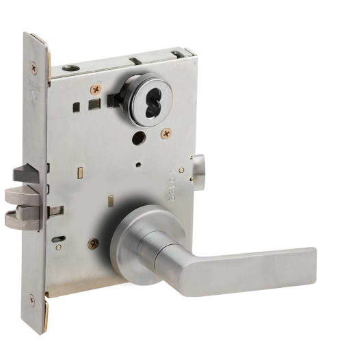Schlage L9080B 01A 626 Storeroom Mortise Lock 01A Design SFIC Prep Less Core Satin Chrome L9080B 01A 626
