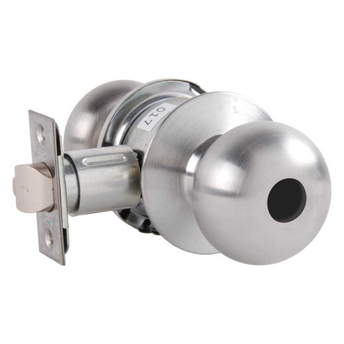 Arrow MK11-TA-26D-LC Grade 2 Turn-Pushbutton Entrance Cylindrical Lock Tudor Knob Conventional Less Cylinder Satin Chrome Finish Non-handed MK11-TA-26D-LC