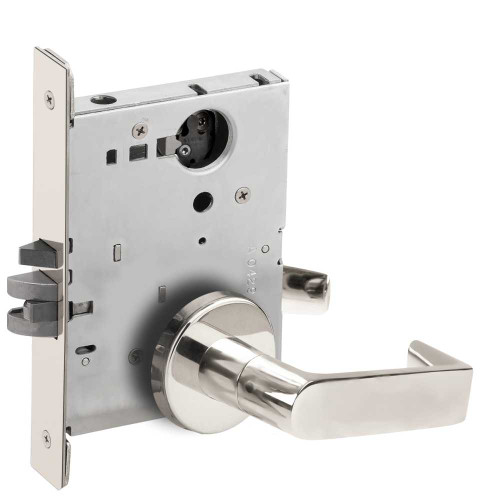Schlage L9080L 06B 625 Grade 1 Storeroom Mortise Lock Less Cylinder 06 Lever B Rose Bright Chrome Finish Field Reversible L9080L 06B 625