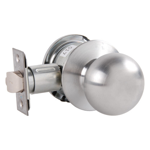 Arrow MK03-TA-26D Grade 2 Backplate Passage Cylindrical Lock Tudor Knob Non-Keyed Satin Chrome Finish Non-handed