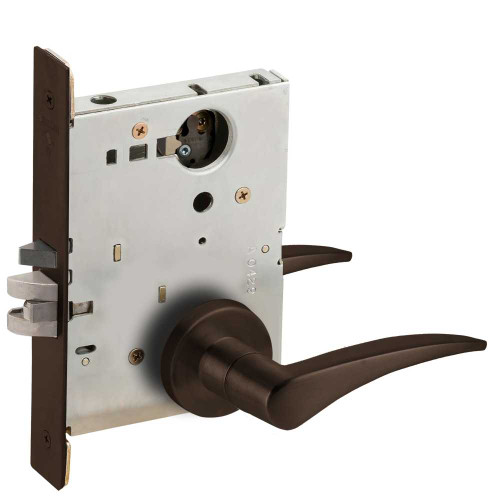 Schlage L9080L 12A 613 RH Grade 1 Storeroom Mortise Lock Less Cylinder 12 Lever A Rose Dark Oxidized Satin Bronze Oil Rubbed Finish Right-Handed L9080L 12A 613 RH