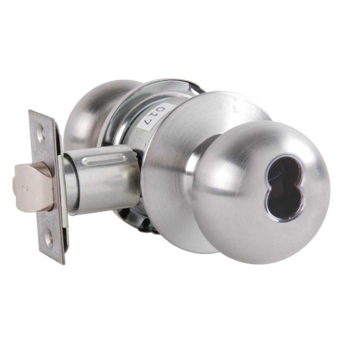 Arrow MK17-TA-26D-IC Grade 2 Classroom Cylindrical Lock Tudor Knob SFIC Less Core Satin Chrome Finish Non-handed MK17-TA-26D-IC