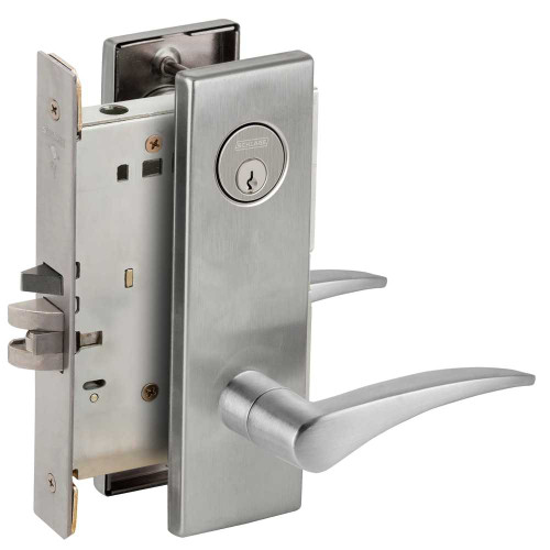 Schlage L9080P 12N 630 RH Grade 1 Storeroom Mortise Lock Conventional Cylinder S123 Keyway 12 Lever N Escutcheon Satin Stainless Steel Finish Right-Handed L9080P 12N 630 RH