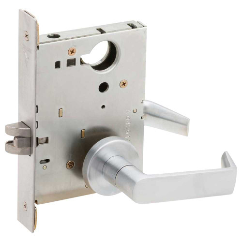 Schlage L9092ELL 06A 626 Grade 1 Fail Safe Electric Mortise Lock Less Cylinder 06 Lever A Rose Satin Chromium Plated Finish Field Reversible L9092ELL 06A 626