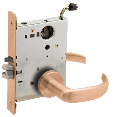 Schlage L9092ELL 17A 612 Grade 1 Fail Safe Electric Mortise Lock Less Cylinder 17 Lever A Rose Satin Bronze Clear Coated Finish Field Reversible L9092ELL 17A 612