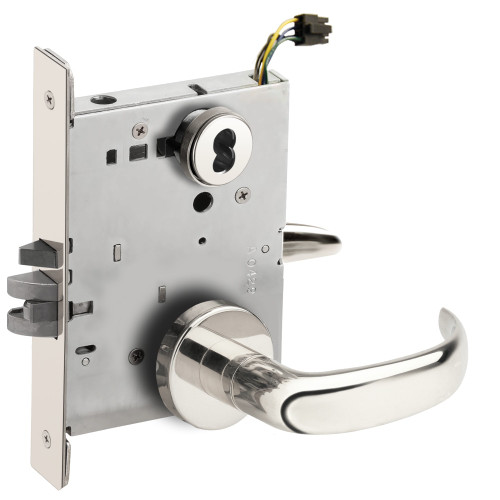 Schlage L9092EUJ 17A 625 RX Grade 1 Fail Secure Electric Mortise Lock Schlage FSIC Prep Less Core 17 Lever A Rose Request to Exit Bright Chromium Plated Finish Field Reversible