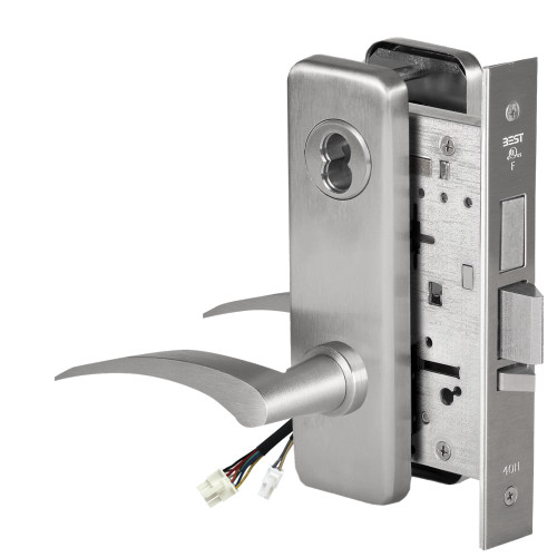 BEST 45HW7TDEL17LJ630AMRQE12V Fail Safe 12V With Deadbolt Electrified Mortise Lock 17 Lever J Escutcheon Left Hand Request to Exit Satin Stainless Steel Antimicrobial