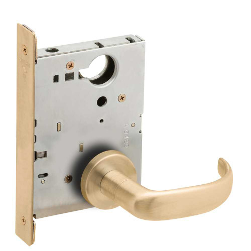 Schlage L9175 17A 606 Grade 1 Half Dummy Trim with Case Mortise Lock 17 Lever A Rose Satin Brass Finish Field Reversible L9175 17A 606