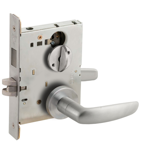 Schlage L9440 07A 626 Grade 1 Privacy with Deadbolt Mortise Lock 07 Lever A Rose Satin Chrome Finish Field Reversible