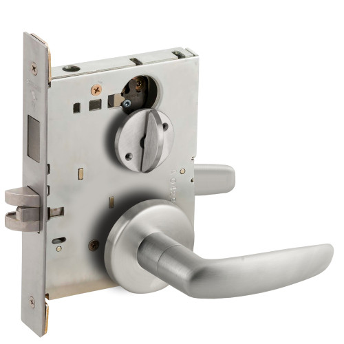 Schlage L9440 07B 626 Grade 1 Privacy with Deadbolt Mortise Lock 07 Lever B Rose Satin Chrome Finish Field Reversible