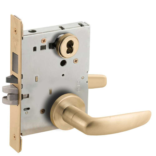 Schlage L9453B 07A 606 Entrance Mortise Lock with Deadbolt 07A Design SFIC Prep Less Core Satin Brass L9453B 07A 606