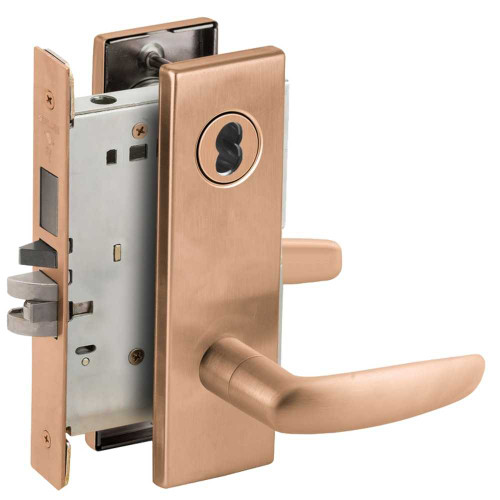 Schlage L9453B 07N 612 Entrance Mortise Lock with Deadbolt 07N Design SFIC Prep Less Core Satin Bronze L9453B 07N 612