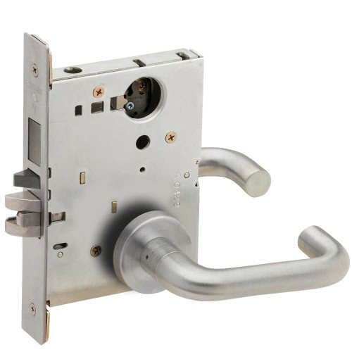 Schlage L9453L 03A 626 Entrance Mortise Lock with Deadbolt 03A Design Less Cylinder Satin Chrome L9453L 03A 626