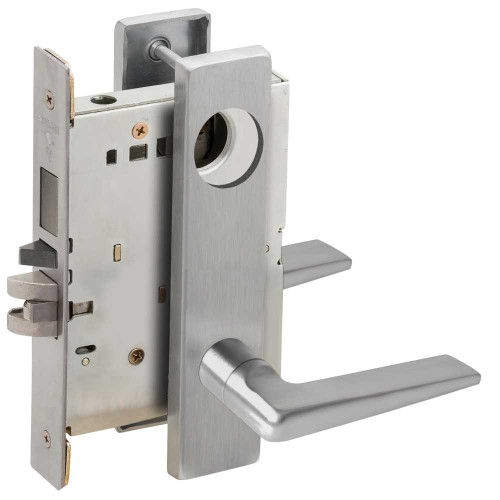 Schlage L9453L 05L 626 Entrance Mortise Lock with Deadbolt 05L Design Less Cylinder Satin Chrome L9453L 05L 626